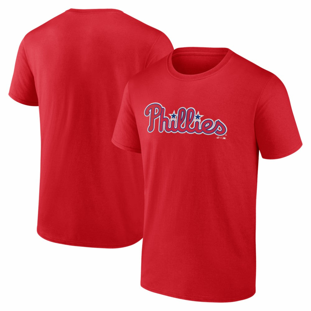 Red Philadelphia Phillies Logo Athletic Wordmark T-Shirt