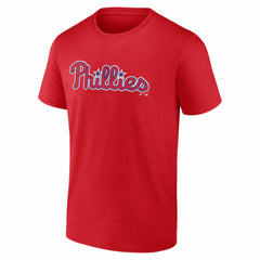 Red Philadelphia Phillies Logo Athletic Wordmark T-Shirt