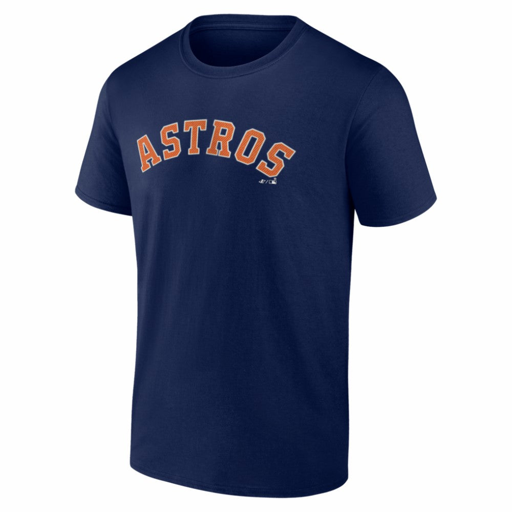 Navy Houston Astros Logo Athletic Wordmark T-Shirt