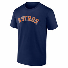 Navy Houston Astros Logo Athletic Wordmark T-Shirt