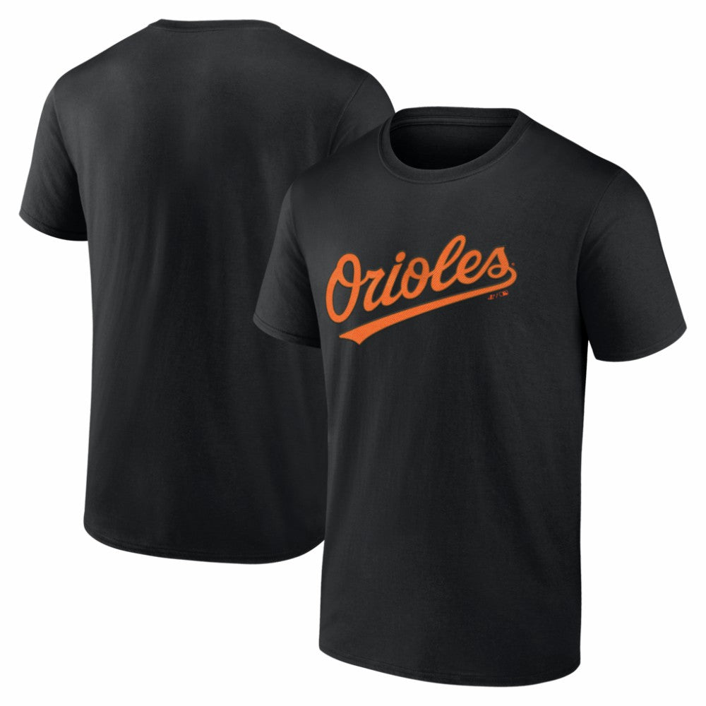 Black Baltimore Orioles Logo Athletic Wordmark T-Shirt