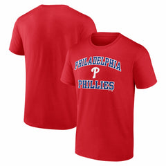 Red Philadelphia Phillies Logo Athletic Heart and Soul T-Shirt