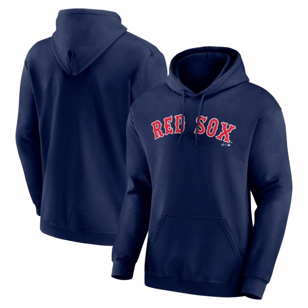 Navy Boston Red Sox Logo Athletic Wordmark Hoodie