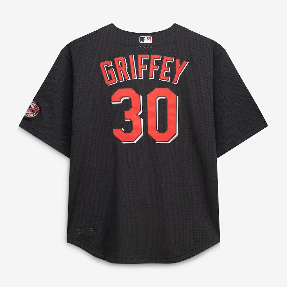 Black Ken Griffey Jr. Cincinnati Reds Mitchell & Ness Big & Tall Cooperstown Mesh Batting Practice Jersey