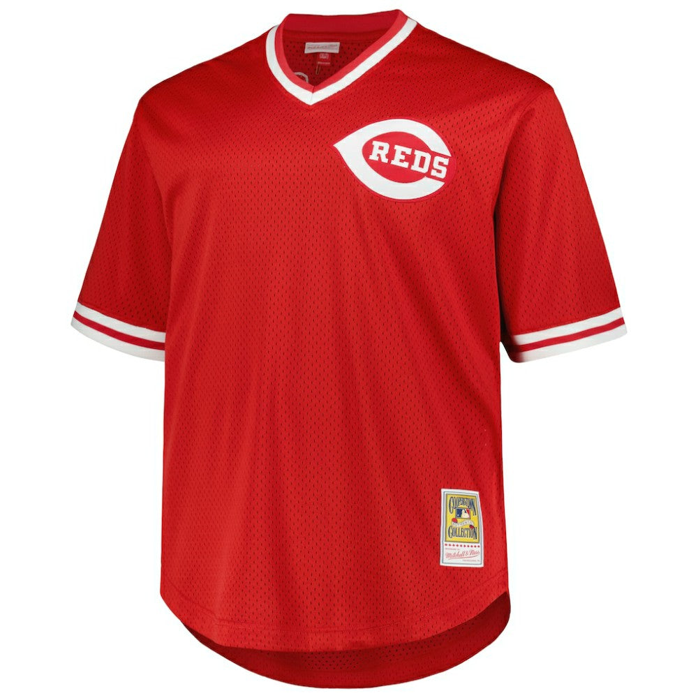 Red Pete Rose Cincinnati Reds Mitchell & Ness 1984 Cooperstown Collection Mesh Pullover Jersey