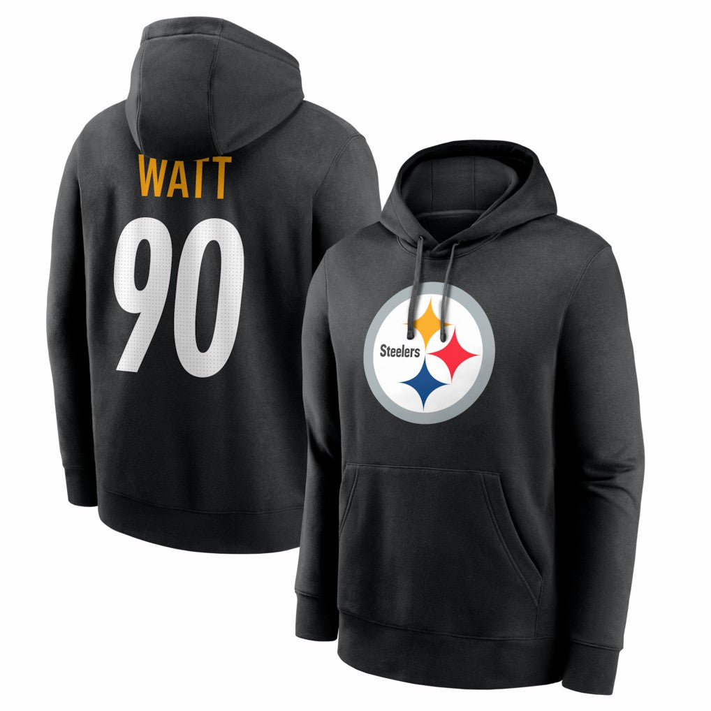 T.J. Watt  Name & Number Fleece Hoodie - Pittsburgh Steelers Hoodies