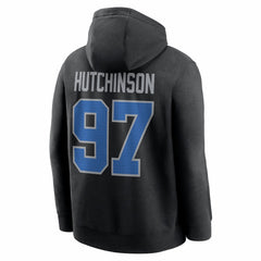 Aidan Hutchinson  Name & Number Fleece Hoodie - Detroit Lions Hoodies