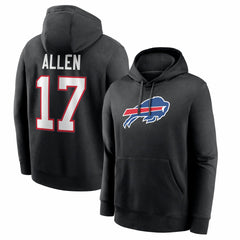 Josh Allen  Name & Number Fleece Hoodie - Buffalo Bills Hoodies