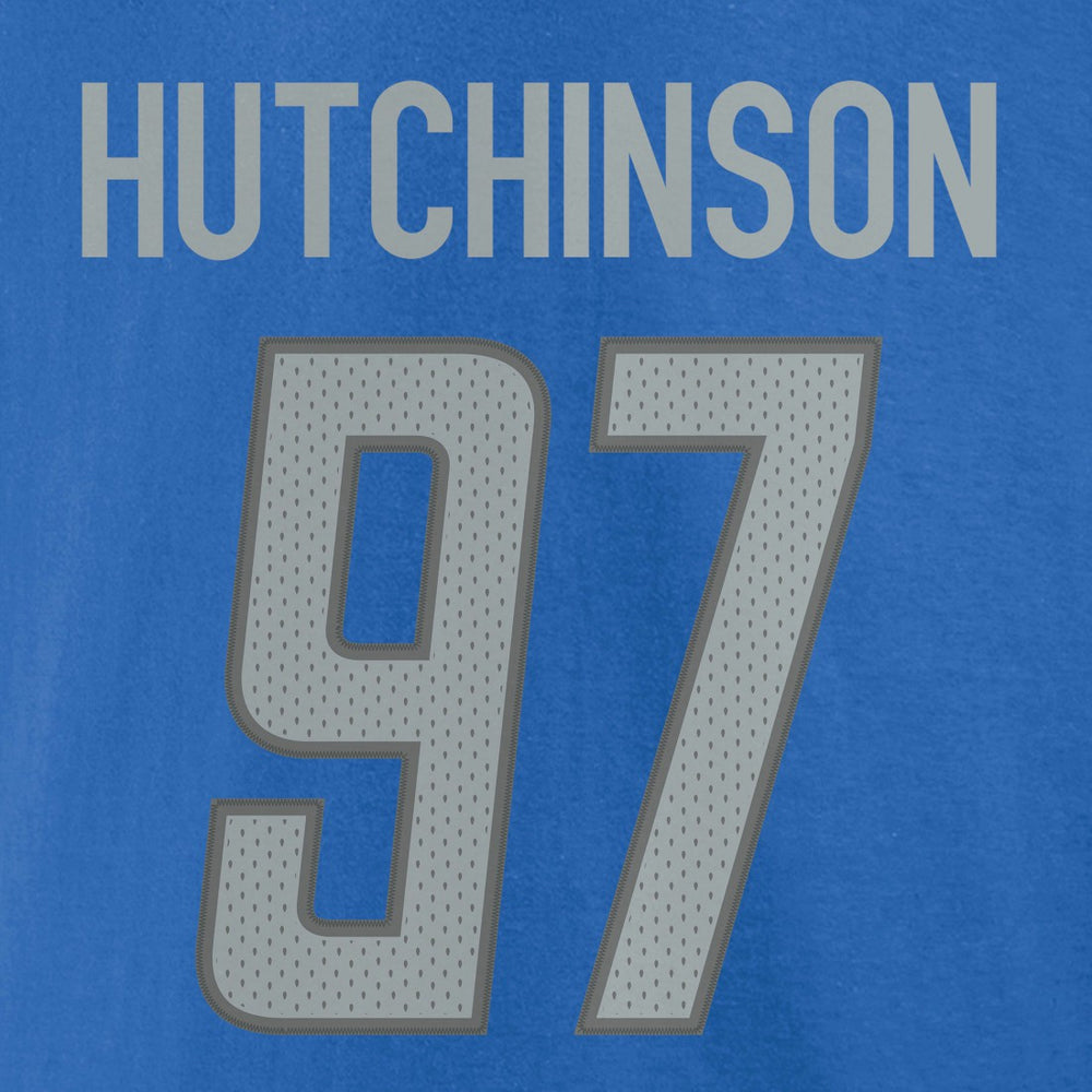 Aidan Hutchinson  Player Icon Name & Number T-Shirt - Detroit Lions T-shirts