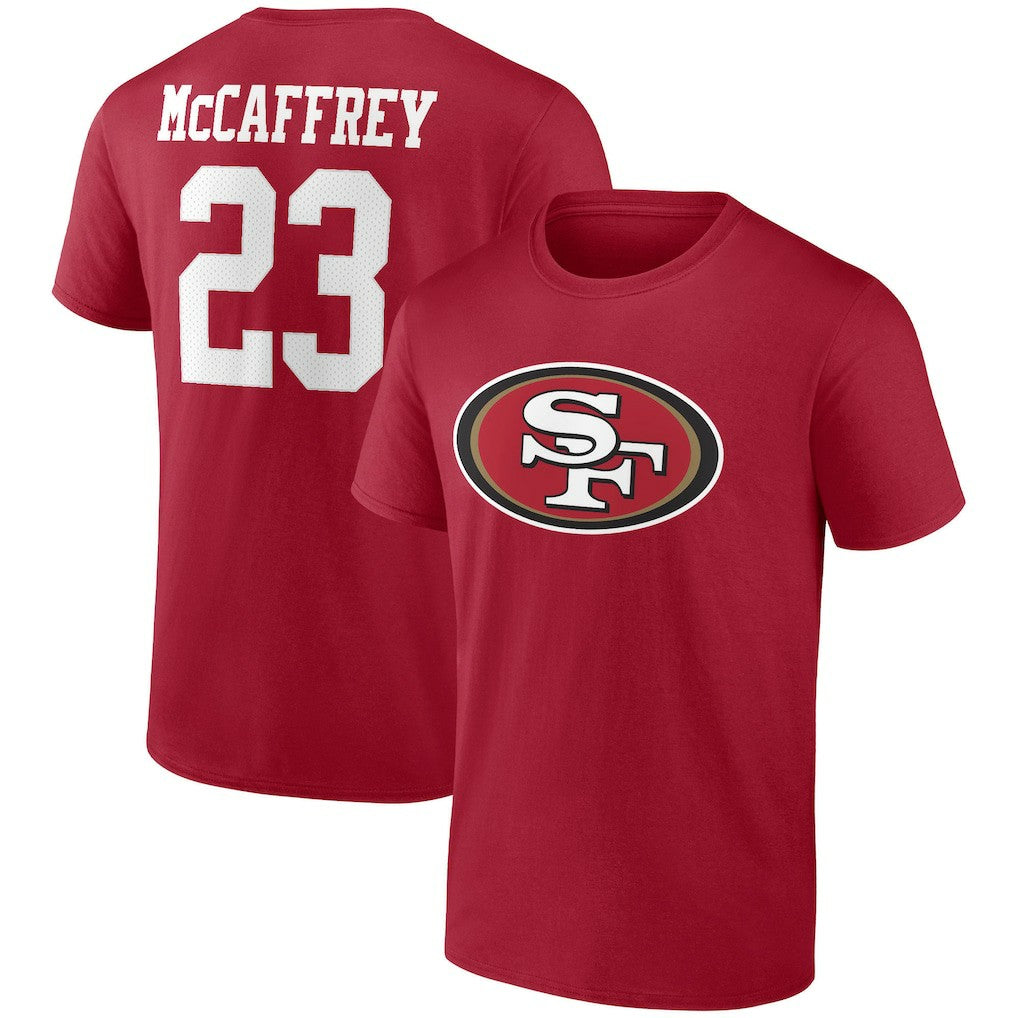 Christian McCaffrey  Player Icon Name & Number T-Shirt - San Francisco 49ers T-shirts