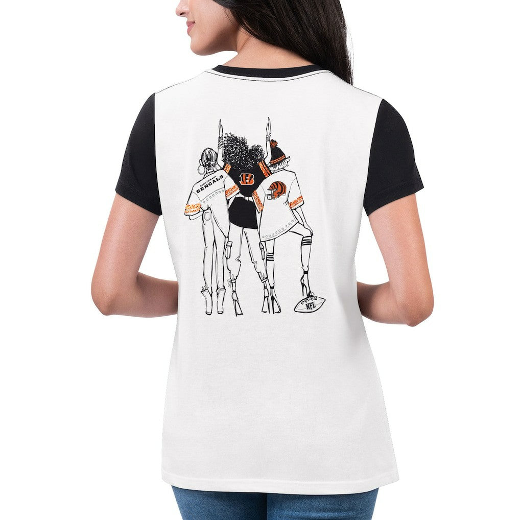 G-III 4Her by Carl Banks Women's Fashion Illustration T-Shirt - Cincinnati Bengals T-shirts