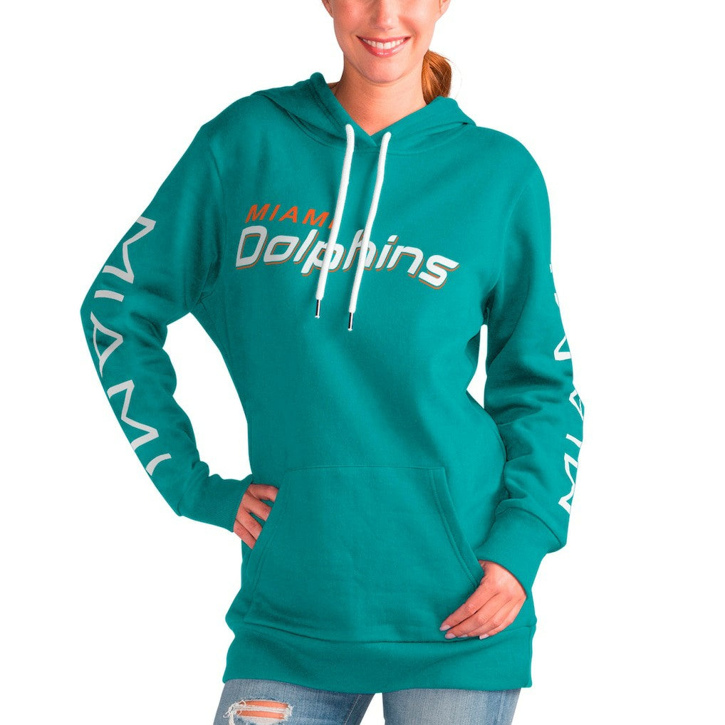 G-III 4Her by Carl Banks Women's Extra Inning Pullover Hoodie - Miami Dolphins Hoodies