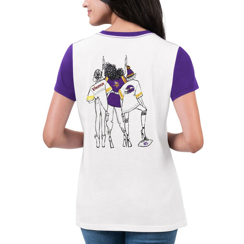 G-III 4Her by Carl Banks Women's Fashion Illustration T-Shirt - Minnesota Vikings T-shirts