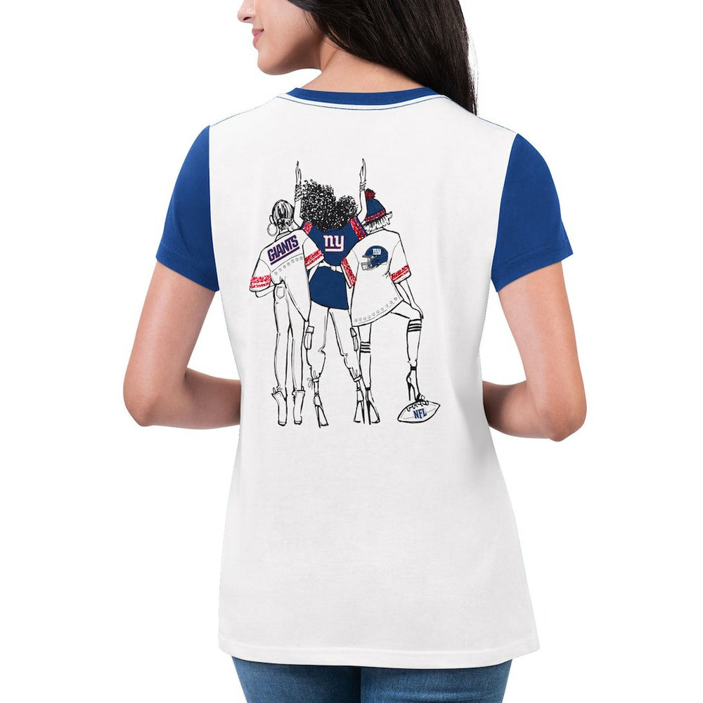 G-III 4Her by Carl Banks Women's Fashion Illustration T-Shirt - New York Giants T-shirts