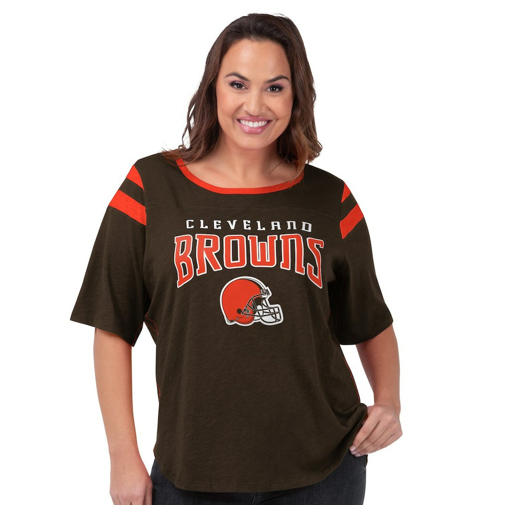 G-III 4Her by Carl Banks Women's Plus Size Linebacker T-Shirt - Cleveland Browns T-shirts