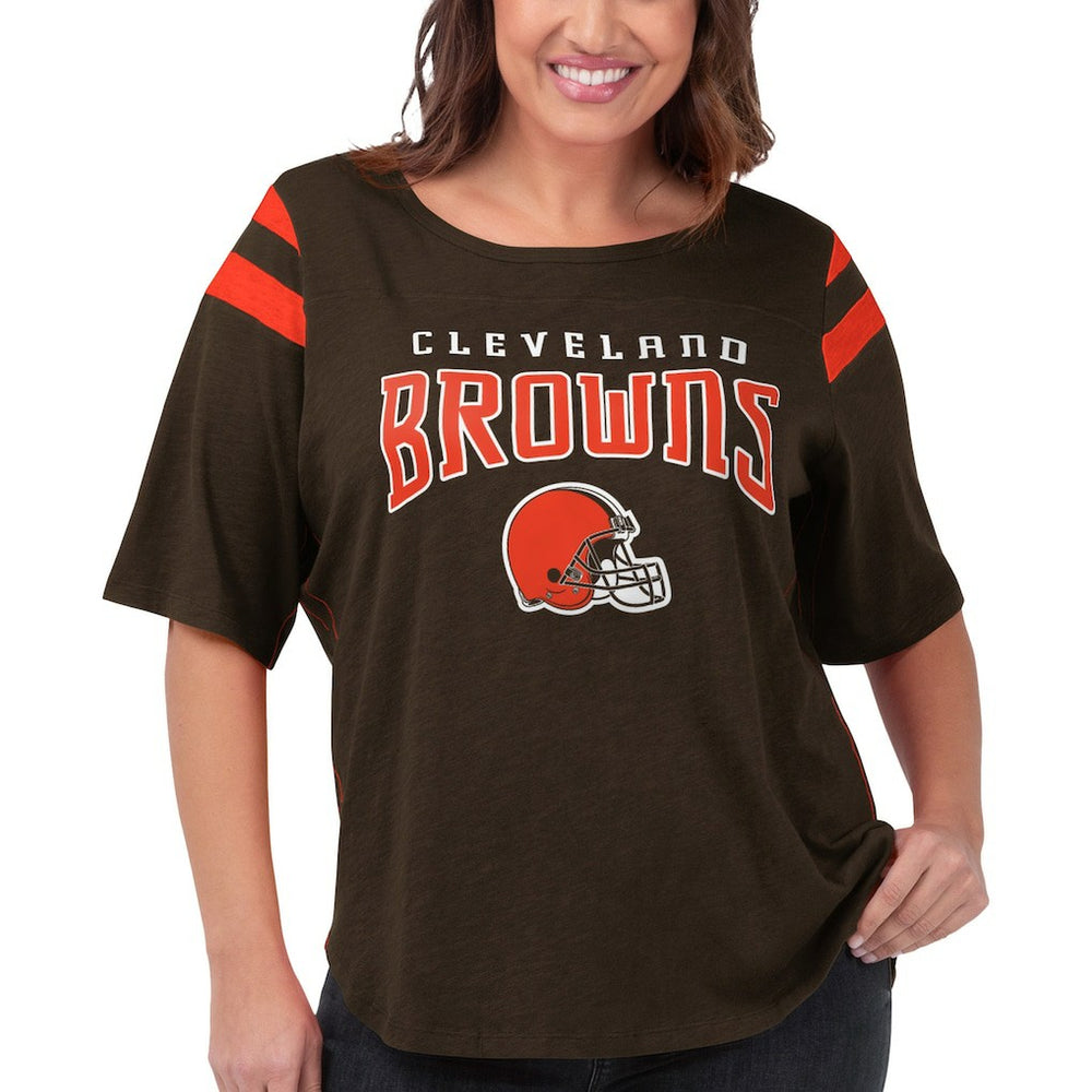 G-III 4Her by Carl Banks Women's Plus Size Linebacker T-Shirt - Cleveland Browns T-shirts