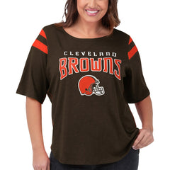 G-III 4Her by Carl Banks Women's Plus Size Linebacker T-Shirt - Cleveland Browns T-shirts