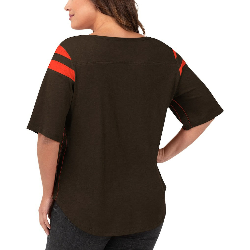 G-III 4Her by Carl Banks Women's Plus Size Linebacker T-Shirt - Cleveland Browns T-shirts