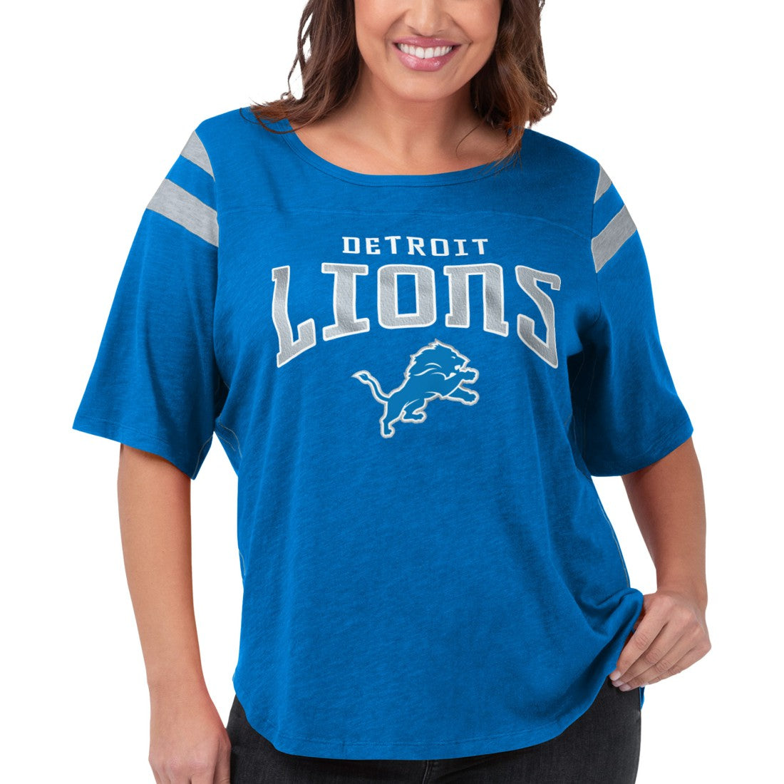 G-III 4Her by Carl Banks Women's Plus Size Linebacker T-Shirt - Detroit Lions T-shirts