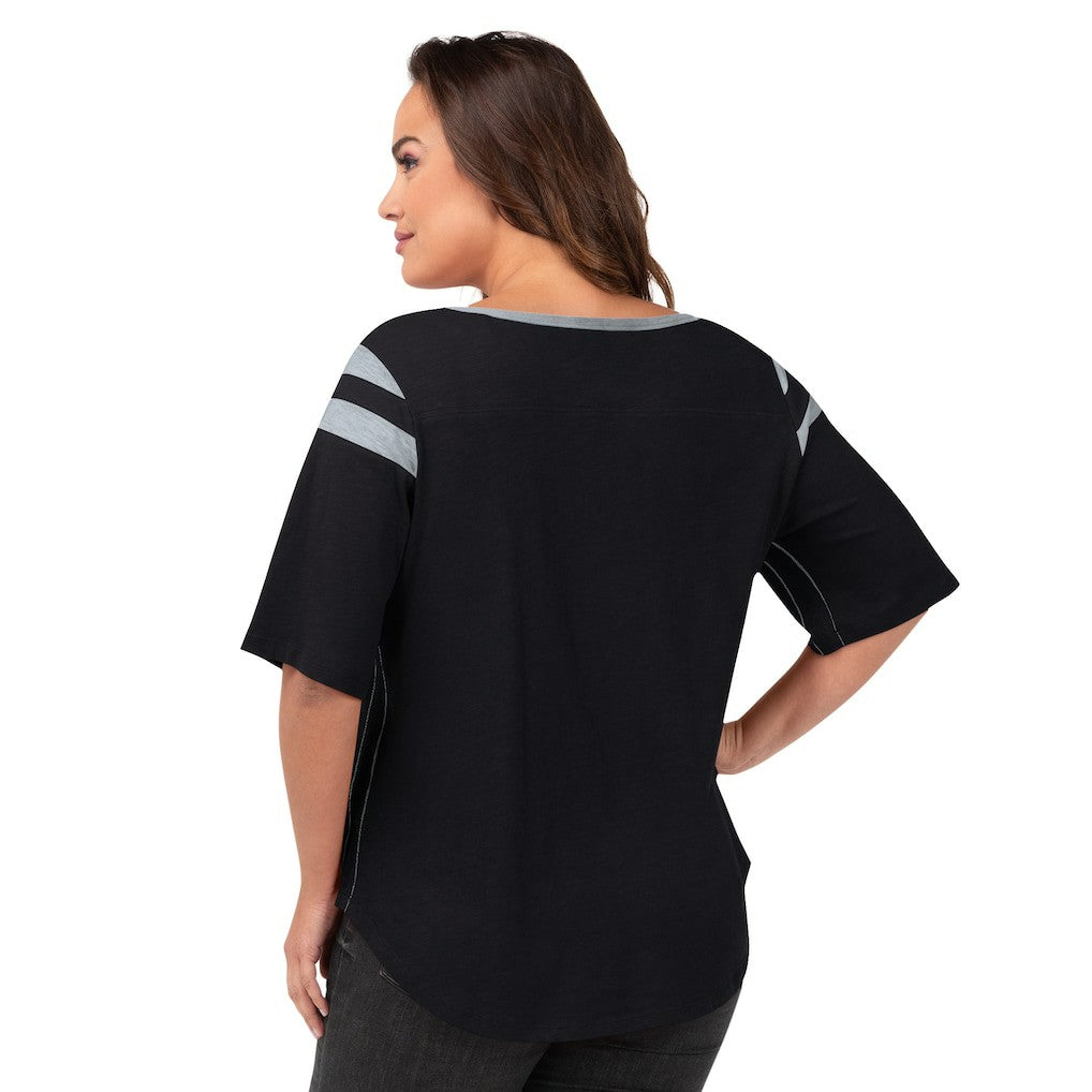 G-III 4Her by Carl Banks Women's Plus Size Linebacker T-Shirt - Las Vegas Raiders T-shirts