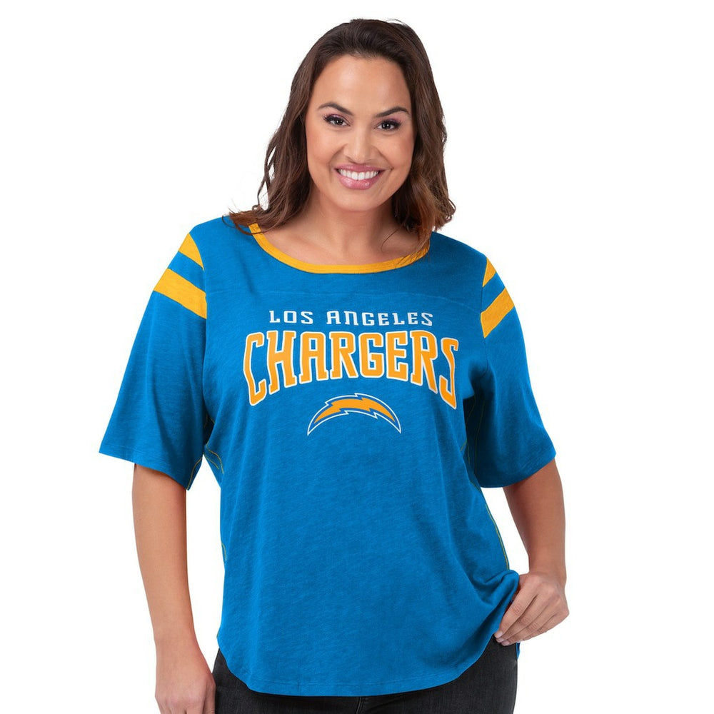 G-III 4Her by Carl Banks Women's Plus Size Linebacker T-Shirt - Los Angeles Chargers T-shirts