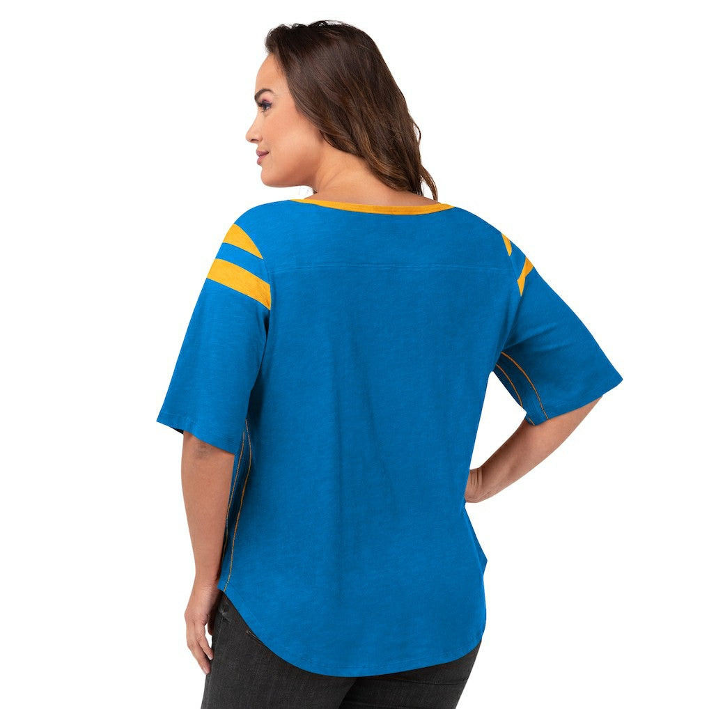G-III 4Her by Carl Banks Women's Plus Size Linebacker T-Shirt - Los Angeles Chargers T-shirts