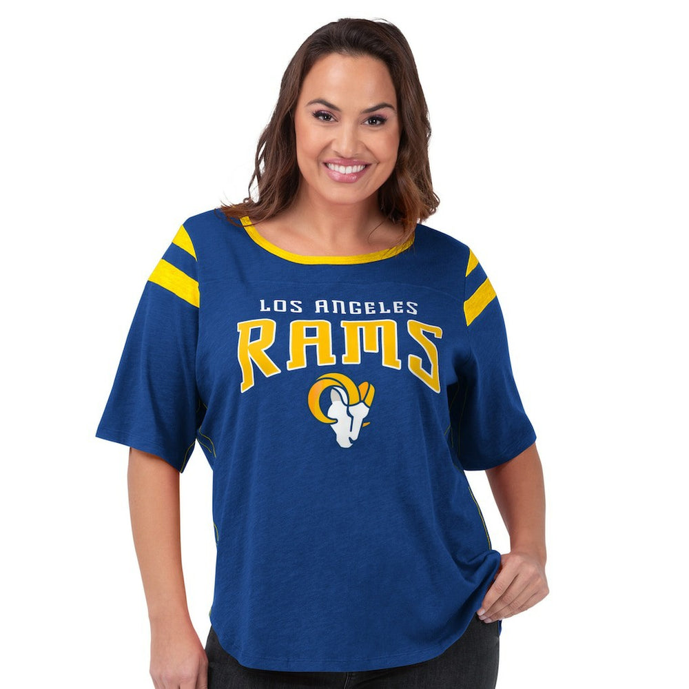 G-III 4Her by Carl Banks Women's Plus Size Linebacker T-Shirt - Los Angeles Rams T-shirts