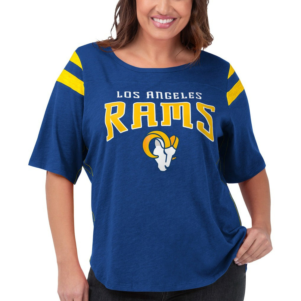 G-III 4Her by Carl Banks Women's Plus Size Linebacker T-Shirt - Los Angeles Rams T-shirts