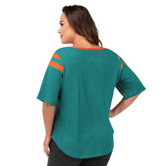 G-III 4Her by Carl Banks Women's Plus Size Linebacker T-Shirt - Miami Dolphins T-shirts
