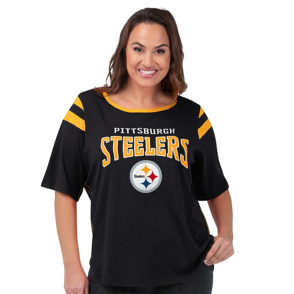 G-III 4Her by Carl Banks Women's Plus Size Linebacker T-Shirt - Pittsburgh Steelers T-shirts