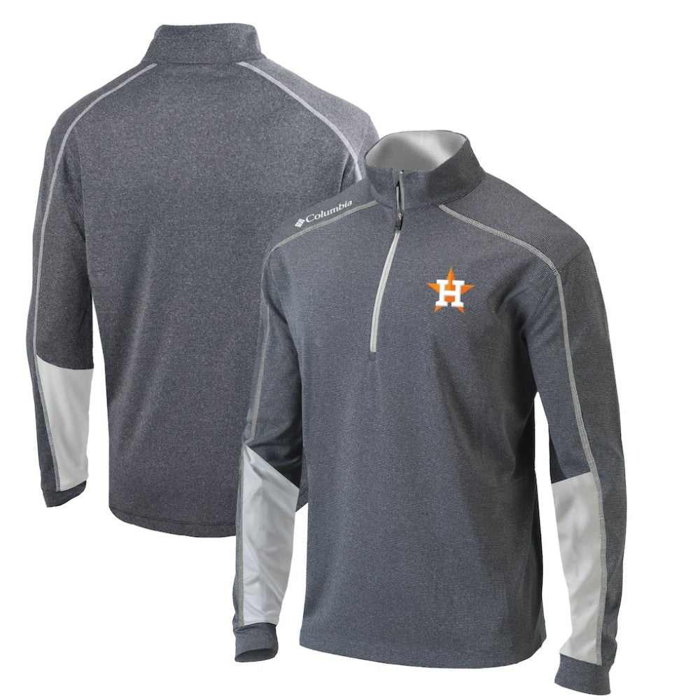 Charcoal/White Houston Astros Columbia Omni-Wick Shotgun 2.0 Quarter-Zip Pullover Top