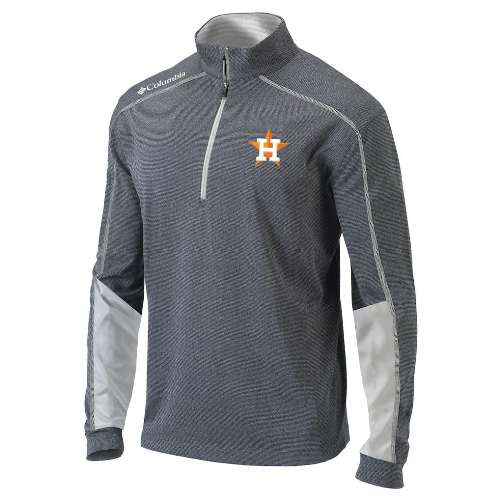 Charcoal/White Houston Astros Columbia Omni-Wick Shotgun 2.0 Quarter-Zip Pullover Top