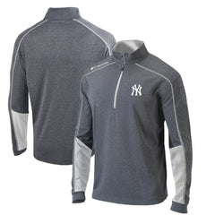Charcoal/White New York Yankees Columbia Omni-Wick Shotgun 2.0 Quarter-Zip Pullover Top