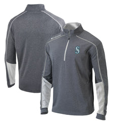 Charcoal/White Seattle Mariners Columbia Omni-Wick Shotgun 2.0 Quarter-Zip Pullover Top