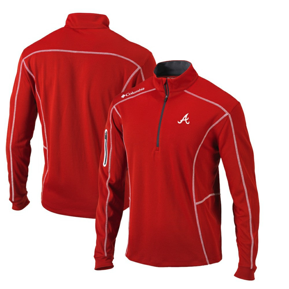 Red Atlanta Braves Columbia Omni-Wick Shotgun Quarter-Zip Pullover Top
