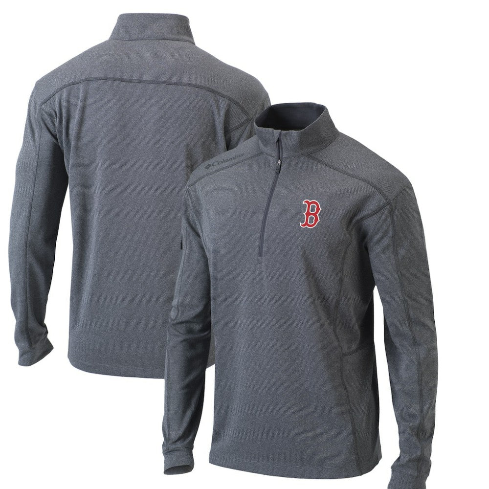 Heather Gray Boston Red Sox Columbia Omni-Wick Shotgun Quarter-Zip Pullover Top