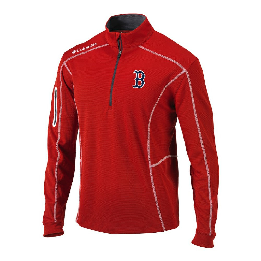 Red Boston Red Sox Columbia Omni-Wick Shotgun Quarter-Zip Pullover Top