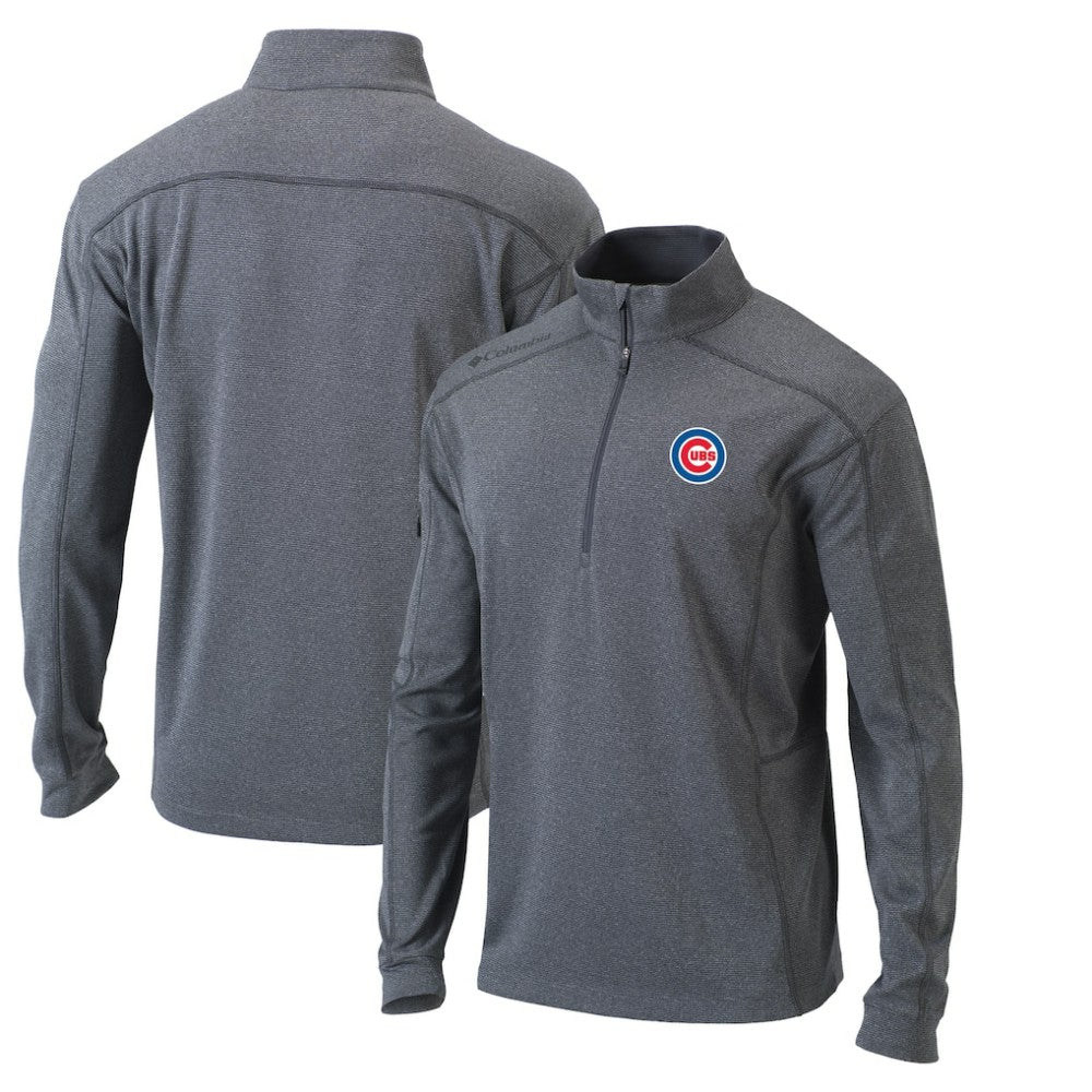 Heather Gray Chicago Cubs Columbia Omni-Wick Shotgun Quarter-Zip Pullover Top