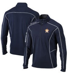 Navy Houston Astros Columbia Omni-Wick Shotgun Quarter-Zip Pullover Top