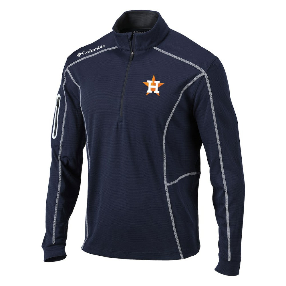Navy Houston Astros Columbia Omni-Wick Shotgun Quarter-Zip Pullover Top