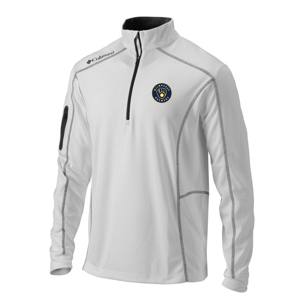 White Milwaukee Brewers Columbia Omni-Wick Shotgun Quarter-Zip Pullover Top