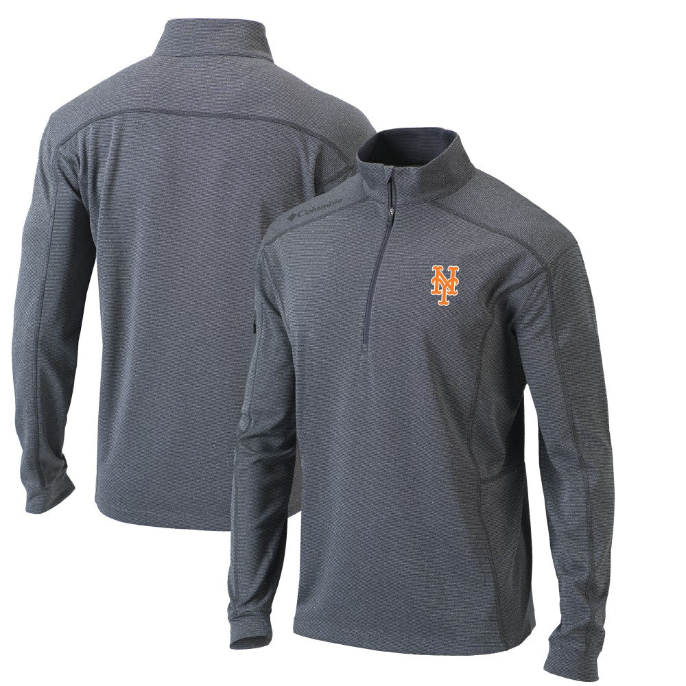 Heather Gray New York Mets Columbia Omni-Wick Shotgun Quarter-Zip Pullover Top