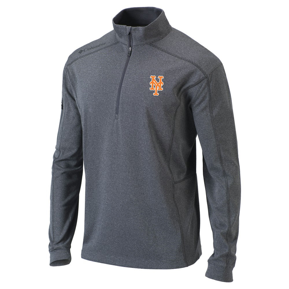 Heather Gray New York Mets Columbia Omni-Wick Shotgun Quarter-Zip Pullover Top