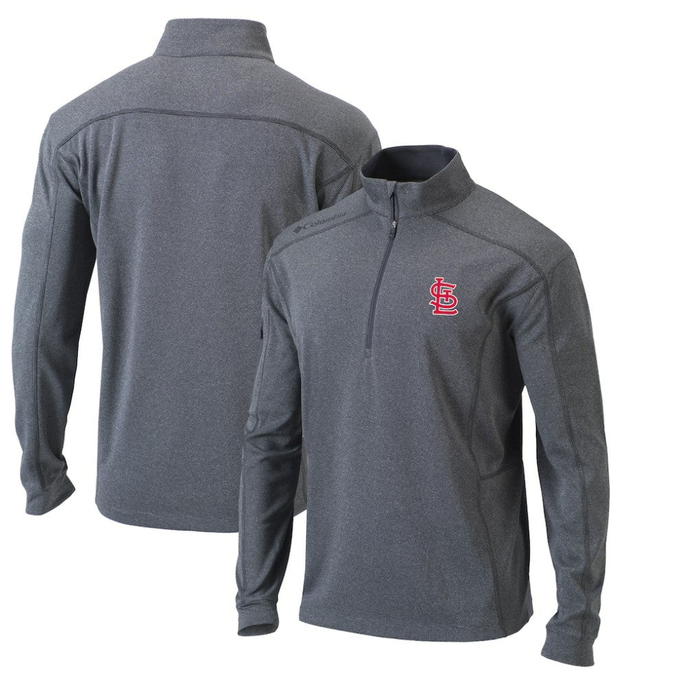 Heather Gray St. Louis Cardinals Columbia Omni-Wick Shotgun Quarter-Zip Pullover Top