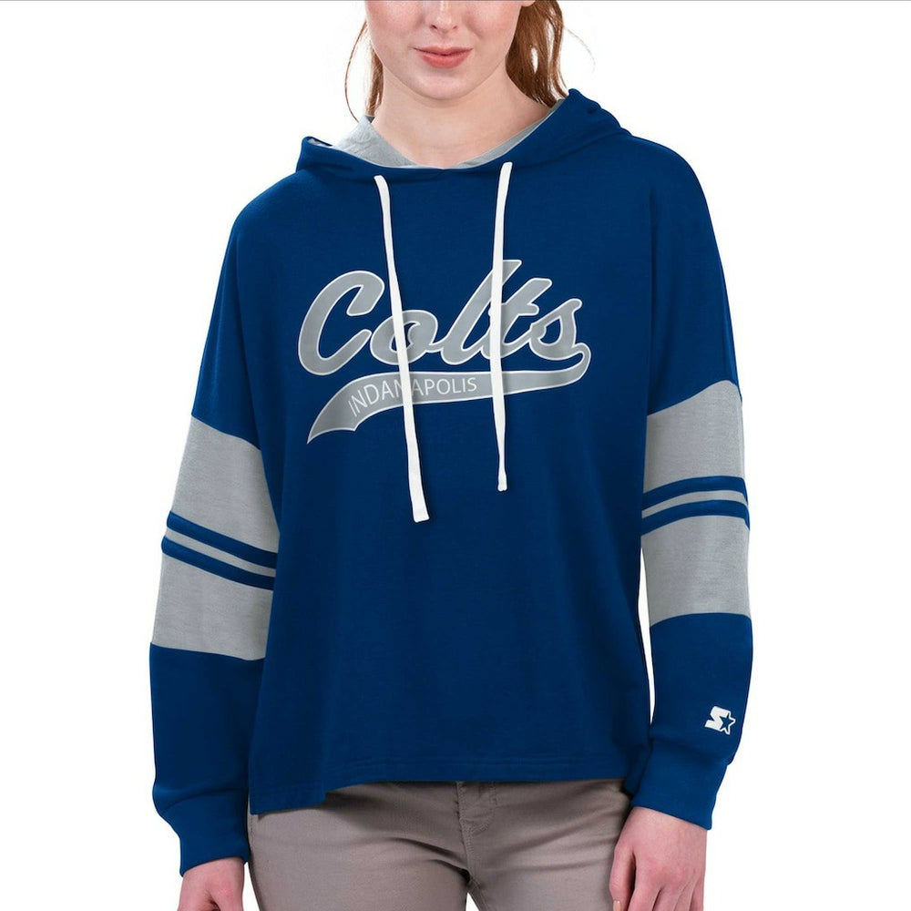 Starter Women's Bump And Run Long Sleeve Hoodie T-Shirt - Indianapolis Colts Hoodies