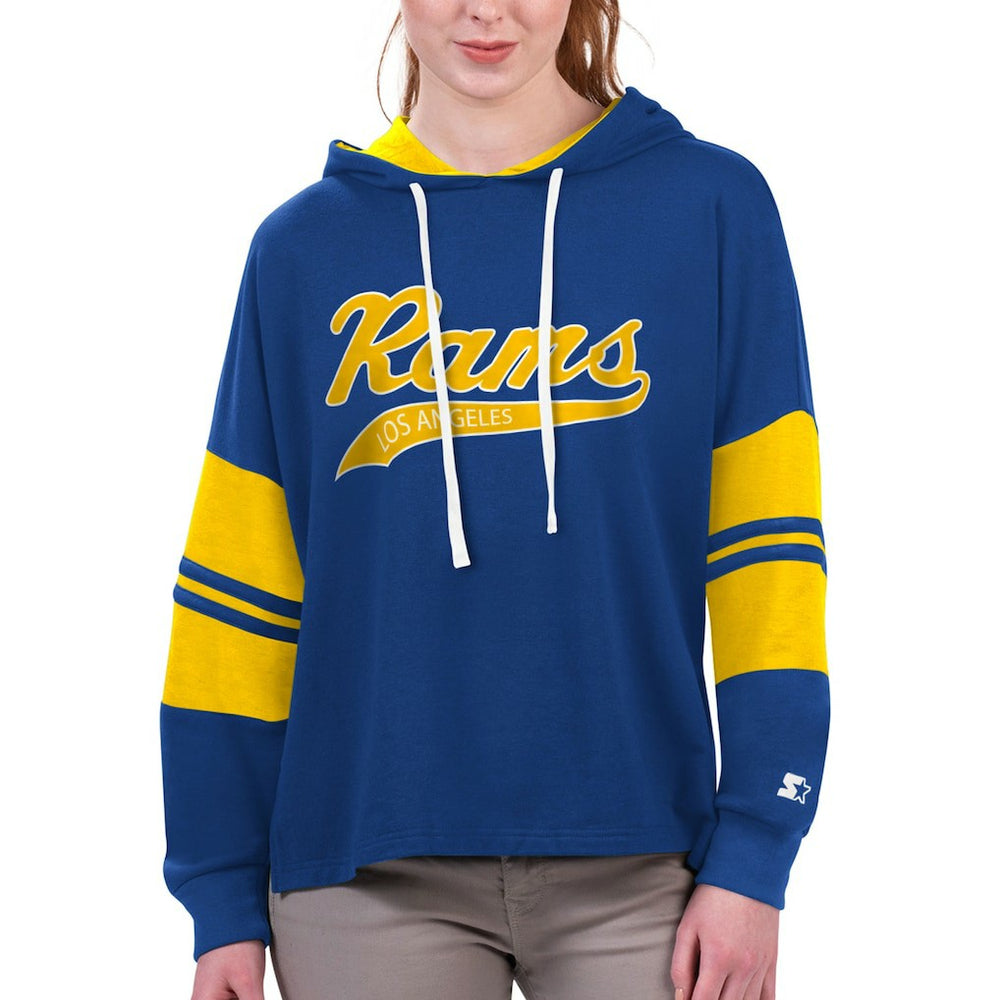 Starter Women's Bump And Run Long Sleeve Hoodie T-Shirt - Los Angeles Rams Hoodies