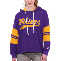 Starter Women's Bump And Run Long Sleeve Hoodie T-Shirt - Minnesota Vikings Hoodies