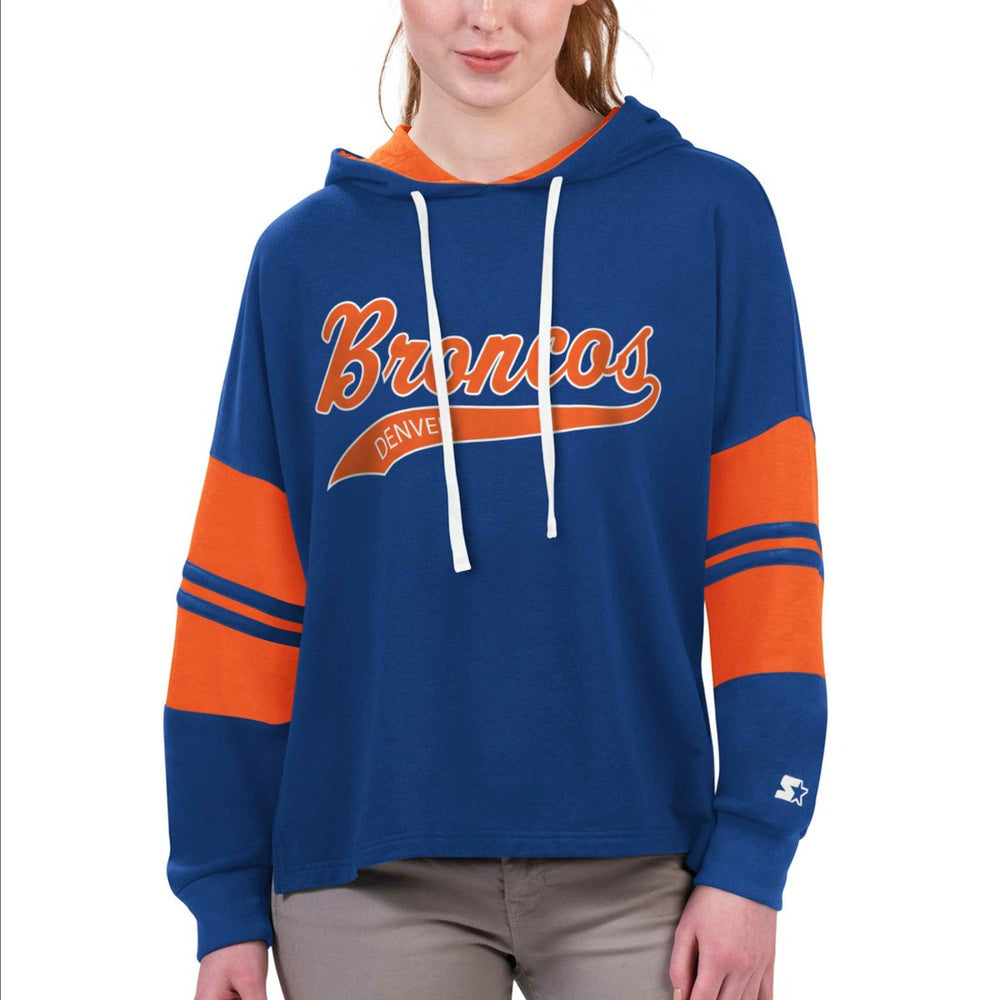 Starter Women's Bump And Run Long Sleeve Hoodie T-Shirt - Denver Broncos Hoodies