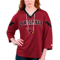 Starter Women's Rally Lace-Up 3/4 Sleeve T-Shirt - Arizona Cardinals T-shirts
