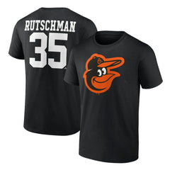 Black Adley Rutschman Baltimore Orioles Player Icon Name & Number T-Shirt
